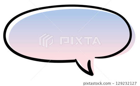 Gradient speech bubble <oval/felt pen style> Text/dialogue frame material 129232127