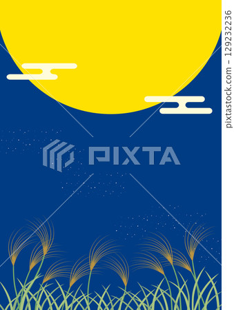Moon Viewing, Full Moon, Autumn Flyer/Banner Background 02 Moon Viewing, Full Moon, Autumn Flyer/Banner Background 02 129232236
