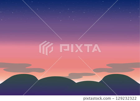 日落山景背景插圖 日落山景背景插圖 129232322