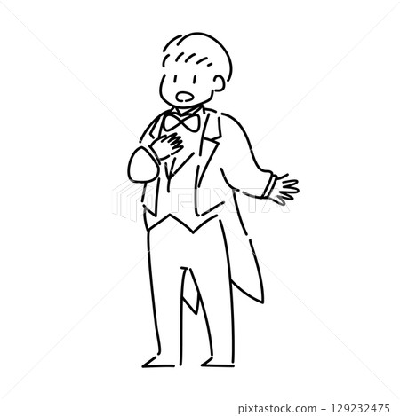 Vector illustration of a man singing 129232475