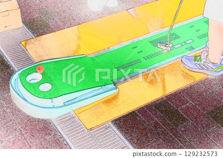 插圖CG圖像高爾夫推桿練習墊2 插圖CG圖像高爾夫推桿練習墊2 129232573