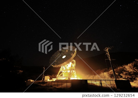 Starry sky and radio telescope on Ishigaki Island, Okinawa 129232654