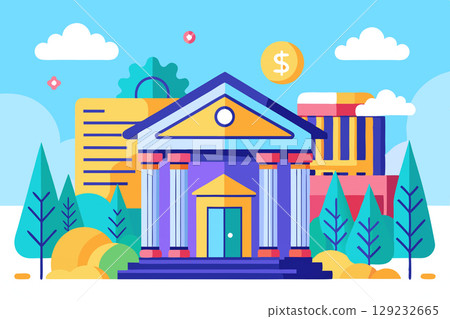 Building of a government institution.Bank,university,museum,academy 129232665