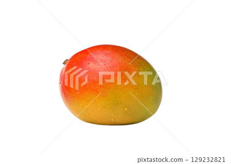Bright, juicy mango inviting Flavor, isolated on white, PNG 129232821
