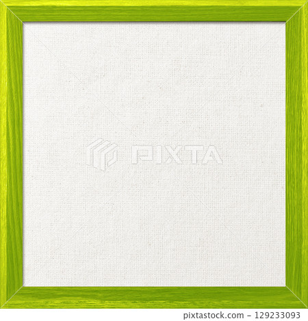 方形背景影像，白色棉麻帆佈板，黃綠色木框 129233093