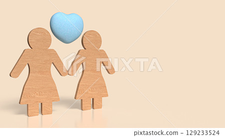 The Wood plate women and heart for lgbtq concept 3d Rendering. The Wood plate women and heart for lgbtq concept 3d Rendering. 129233524