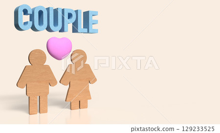 The Wood plate woman and man for couple concept 3d Rendering. The Wood plate woman and man for couple concept 3d Rendering. 129233525