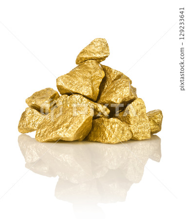 Gold nuggets are cash investments, treasures and deposits in saving capital. Gold nuggets are cash investments, treasures and deposits in saving capital. 129233641