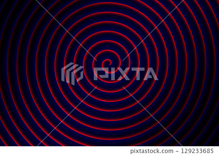 Red light spiraling circles decor pattern on dark Red light spiraling circles decor pattern on dark 129233685