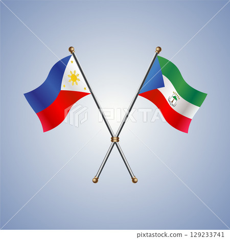 Philippines and Equatorial Guinea flag. Vector Illustration 129233741