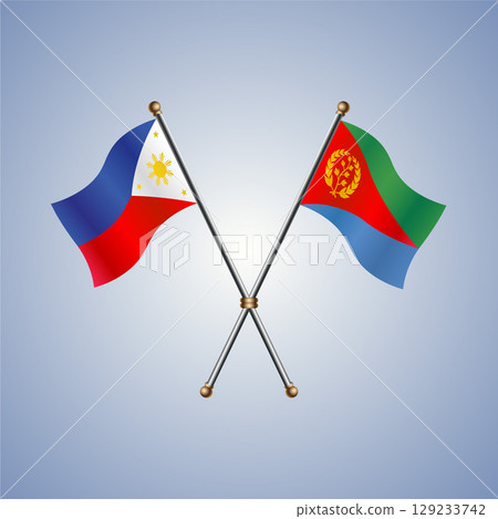 Philippines and Eritrea flag. Vector Illustration 129233742
