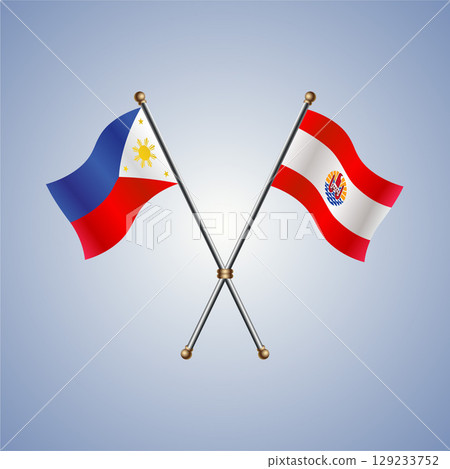 Philippines and French Polynesia flag. Vector Illustration Philippines and French Polynesia flag. Vector Illustration 129233752
