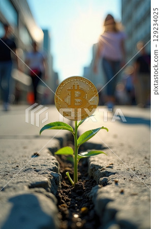Digital Currency Sprout A Metaphor for Growth and Investment in the Modern Financial World 129234025