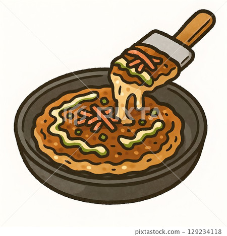 An attractively prepared manga illustration of Monjayaki 129234118