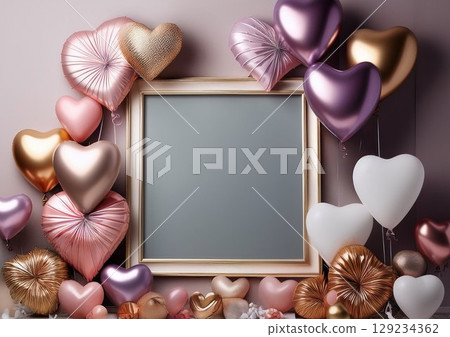 心型氣球框架 129234362