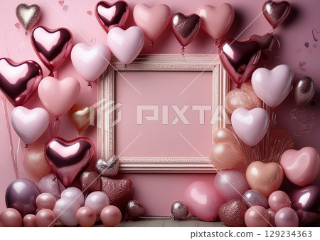 Heart balloon frame 129234363