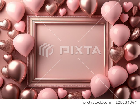 Heart balloon frame 129234364