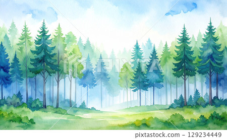 風景生成AI水彩背景 129234449