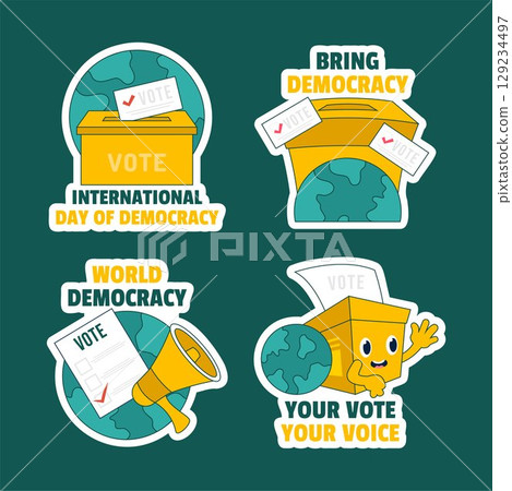 International Day of Democracy Flat Illustration for Social Media Label Graphics 129234497