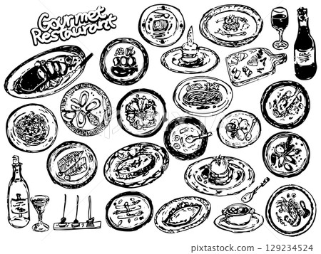 美食線描集 129234524