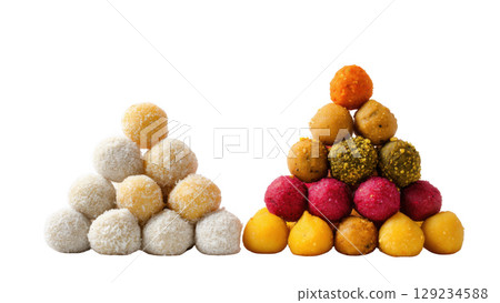 Colorful traditional sweets for homage, created with AI, PNG 129234588