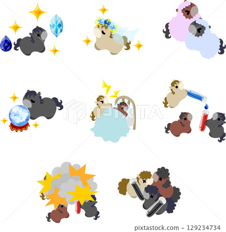 一組流行又可愛的小馬插畫。 129234734