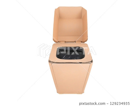 A simple toilet made from cardboard for disaster prevention and emergencies 129234935