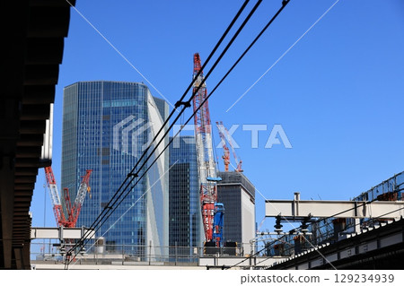 Scenes from the renovation work at Shinagawa Station in Minato Ward, Tokyo 129234939