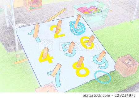 Illustration CG image New sports ring toss game 1 129234975