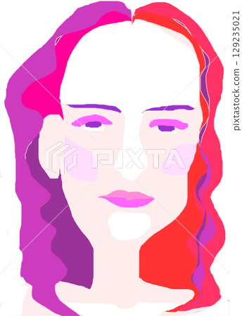 Adult woman, illustration, calm, serene Adult woman, illustration, calm, serene 129235021