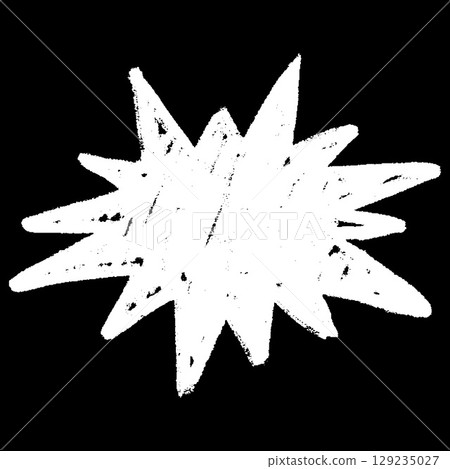 White chalk shape with zigzag outline on black, vector comic speech bubble, scribble crayon silhouette, doodle textbox White chalk shape with zigzag outline on black, vector comic speech bubble, scribble crayon silhouette, doodle textbox 129235027