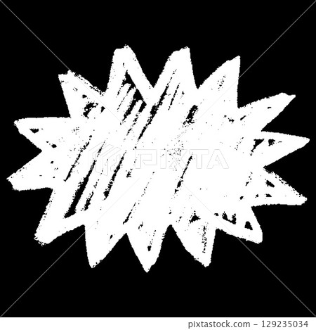 White chalk shape with zigzag outline on black background, vector scribble crayon silhouette, doodle chalk board textbox White chalk shape with zigzag outline on black background, vector scribble crayon silhouette, doodle chalk board textbox 129235034