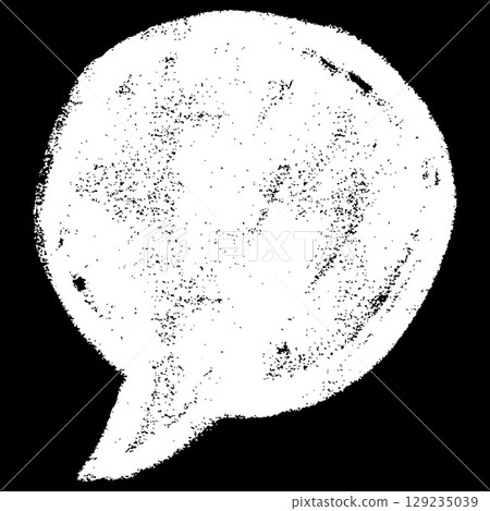 Text box white chalk texture silhouette on black, speech bubble round shape, vector dialogue cloud crayon drawing Text box white chalk texture silhouette on black, speech bubble round shape, vector dialogue cloud crayon drawing 129235039