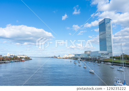 View from Bandai Bridge, Niigata City, Niigata Prefecture 129235222