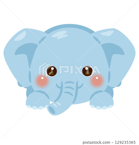 一頭大象面朝下躺著的插圖 129235365