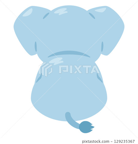 Rear view of a sitting elephant 129235367