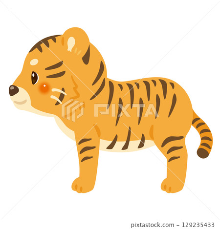 老虎的側面插圖 129235433