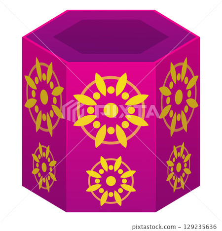 Fireworks box, Pink with Indian pattern, Diwali holiday. 129235636