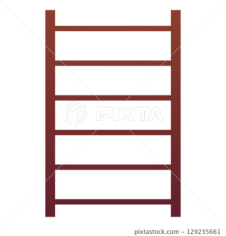 Wooden ladder, with rungs steps, sports equipment, construction. 129235661