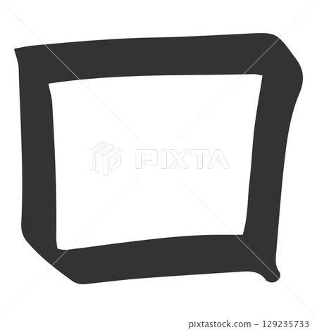 Black square frame handwritten with marker for notes, editing, checklist. Black square frame handwritten with marker for notes, editing, checklist. 129235733