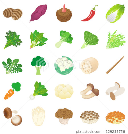 秋季蔬菜圖標集 秋季蔬菜圖標集 129235756