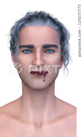 男性吸血鬼臉部特寫 男性吸血鬼臉部特寫 129235773