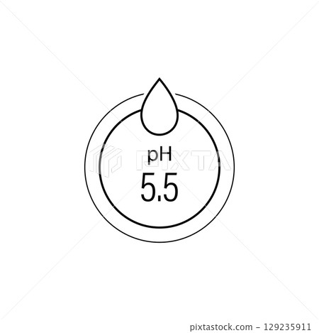 Ph icon. Acidic and alkaline measure. Laboratory skin care cosmetic indicator. Flat Vector illustration Ph icon. Acidic and alkaline measure. Laboratory skin care cosmetic indicator. Flat Vector illustration 129235911