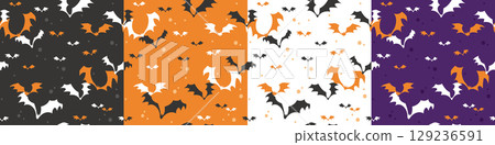 Mansa Festival Hand-drawn style bat print, non-stitched material background piece. 129236591