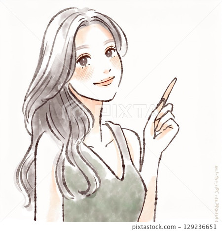 婦女和女孩的水彩和手繪插圖素材 婦女和女孩的水彩和手繪插圖素材 129236651