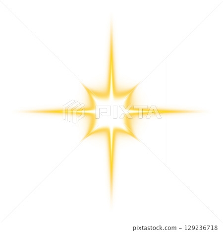 黃色光芒透明背景 129236718