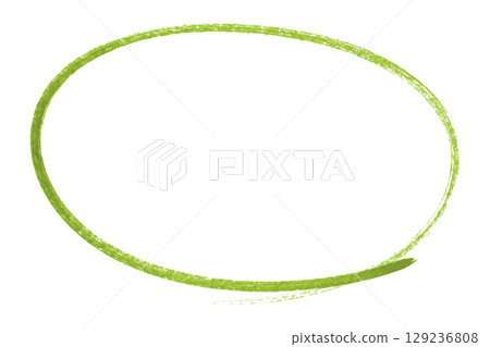 Green pencil highlight circle mark isolated on transparent background Green pencil highlight circle mark isolated on transparent background 129236808