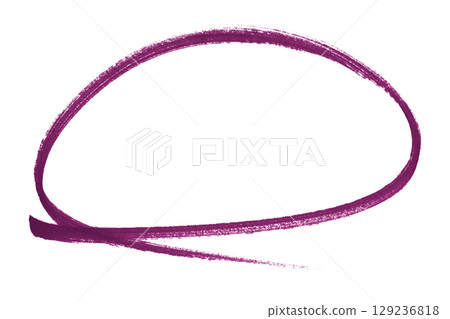 Purple pencil highlight circle mark isolated on transparent background 129236818