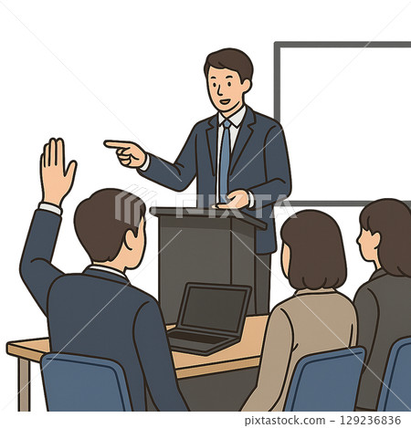 培訓講師向學員提問 129236836