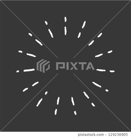 Hand-drawn simple white sunburst frame - round glitter text space and decorative parts Hand-drawn simple white sunburst frame - round glitter text space and decorative parts 129236905